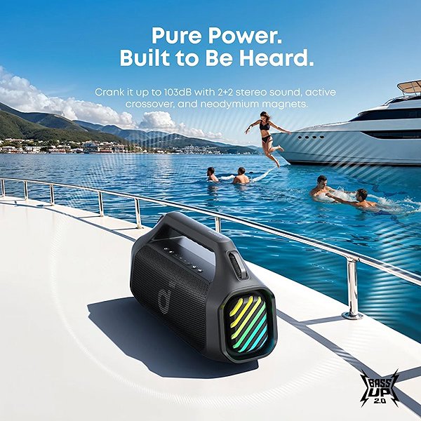 Bluetooth hangszóró soundcore Boom 2 Pro, fekete ...