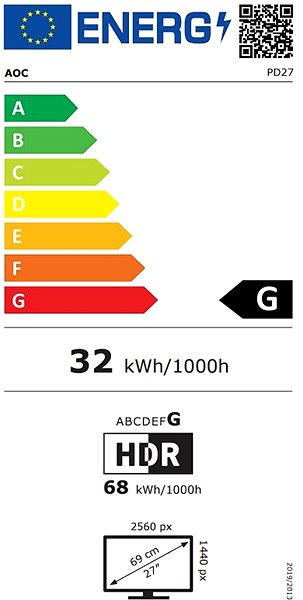 LCD Monitor AOC PD27 Energielabel