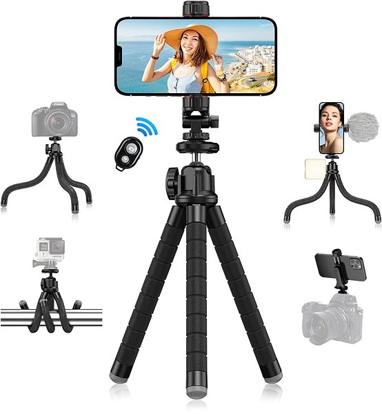 Mini-Stativ Apexel Multi-functional 360° Rotatable Vlog Clip with Octopus Tripod ...