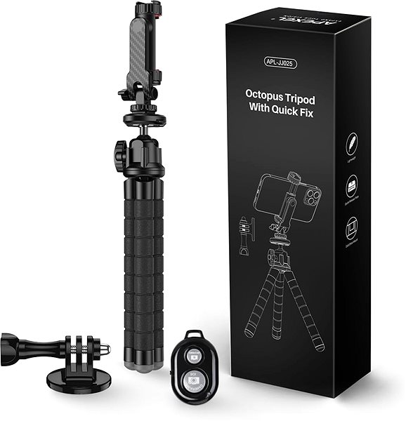 Mini-Stativ Apexel Multi-functional 360° Rotatable Vlog Clip with Octopus Tripod ...