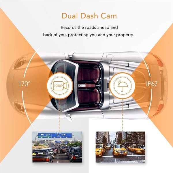 Kamera do auta Apeman C550 Dual Dash Cam Vlastnosti/technológia