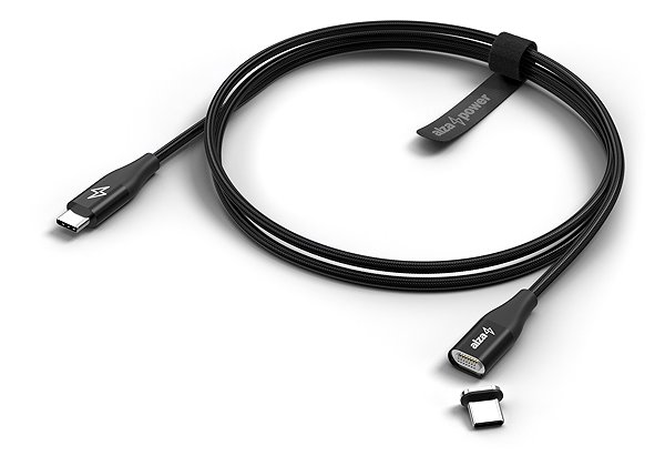 Data Cable AlzaPower MagCore USB-C to USB-C 100W 1.5m black Lateral view