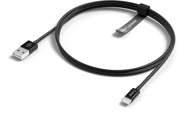 Data Cable AlzaPower Core Lightning MFi (89) 0.5m black Lateral view
