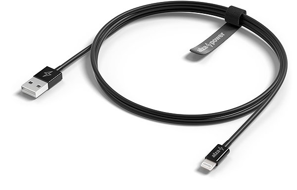 Data Cable AlzaPower Core USB-A to Lightning MFi (C189) 2m black Lateral view