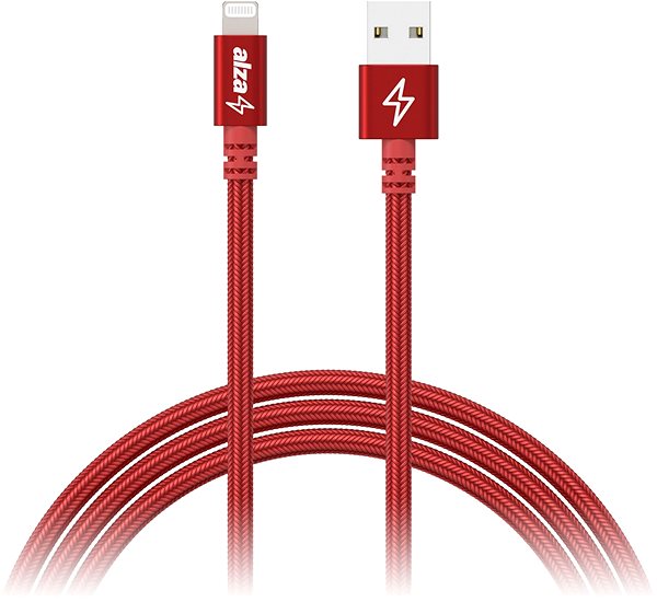 Data Cable AlzaPower AluCore USB-A to Lightning MFi (C189) 1m red Screen