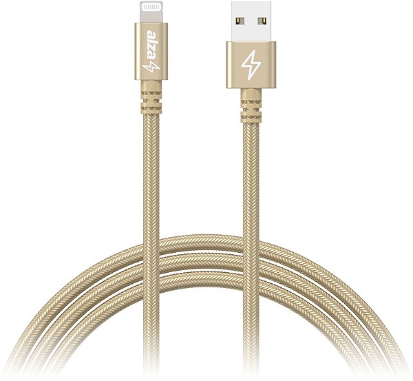 Data Cable AlzaPower AluCore USB-A to Lightning MFi (C189) 3m gold Screen