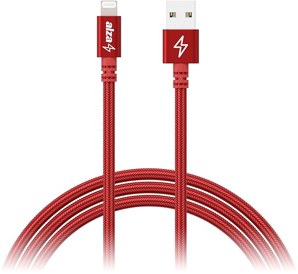 Data Cable AlzaPower AluCore USB-A to Lightning MFi (C189) 3m red Screen