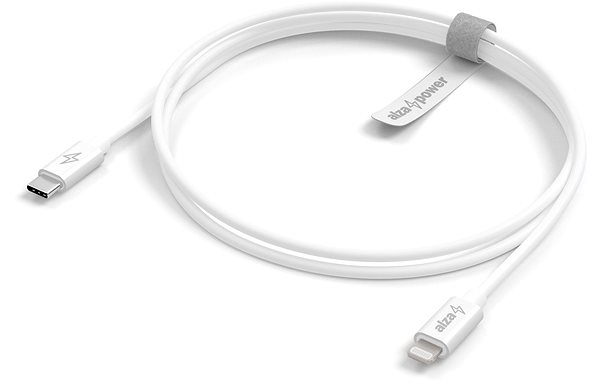 Data Cable AlzaPower Core USB-C to Lightning MFi 0.5m White Lateral view