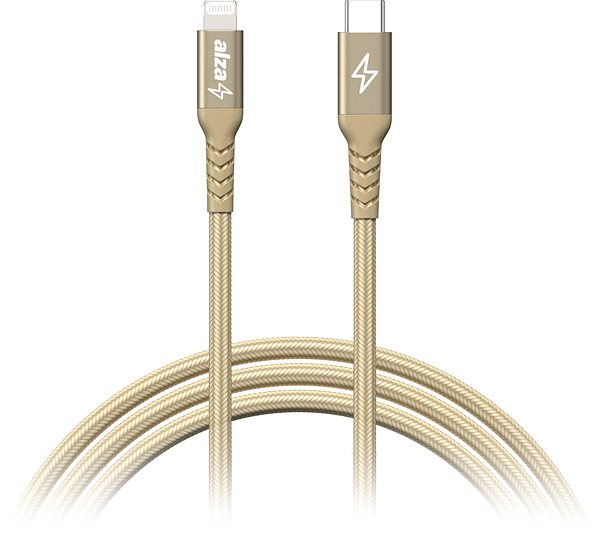 Data Cable AlzaPower Alucore USB-C to Lightning MFi 0.5 gold ...