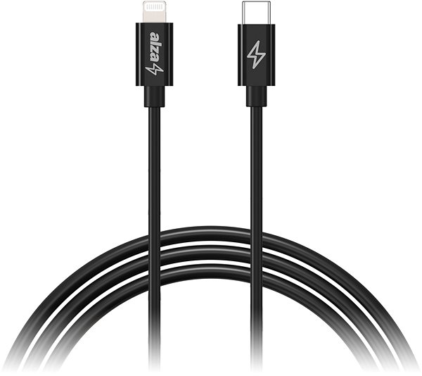 Data Cable AlzaPower Core USB-C to Lightning MFi 1m Black Screen