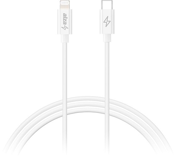 Data Cable AlzaPower Core USB-C to Lightning MFi 1m White Screen