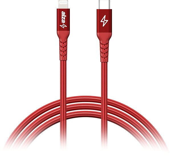 Data Cable AlzaPower Alucore USB-C to Lightning MFi 1m red ...