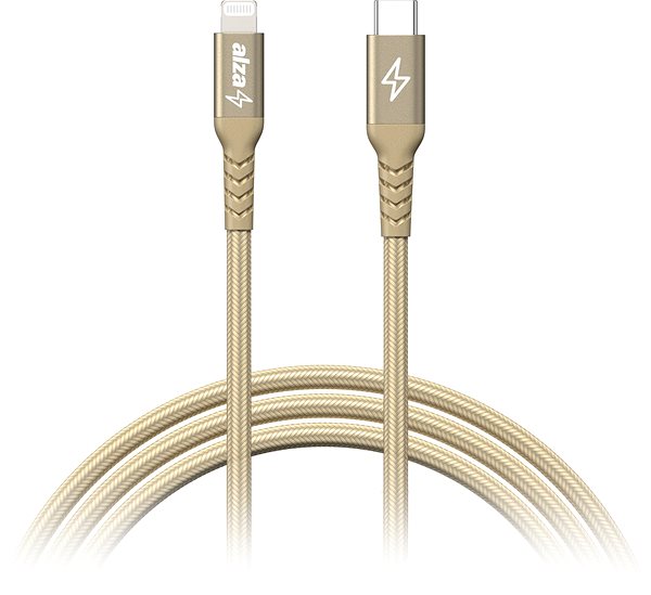 Data Cable AlzaPower Alucore USB-C to Lightning MFi 3m gold ...