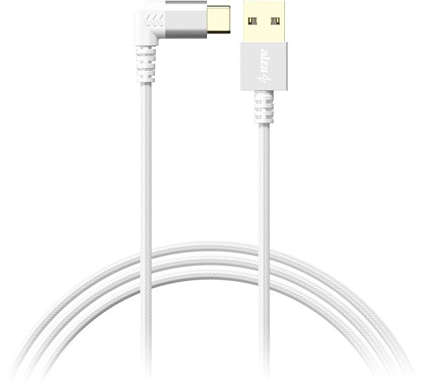 Data Cable AlzaPower 90Core USB-A to USB-C 1m Silver Screen