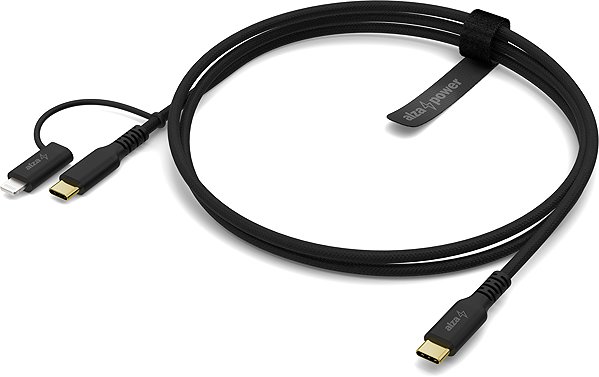 Data Cable AlzaPower AluCore 2in1 USB-C to USB-C/Lightning MFi 60W 1.2m black ...