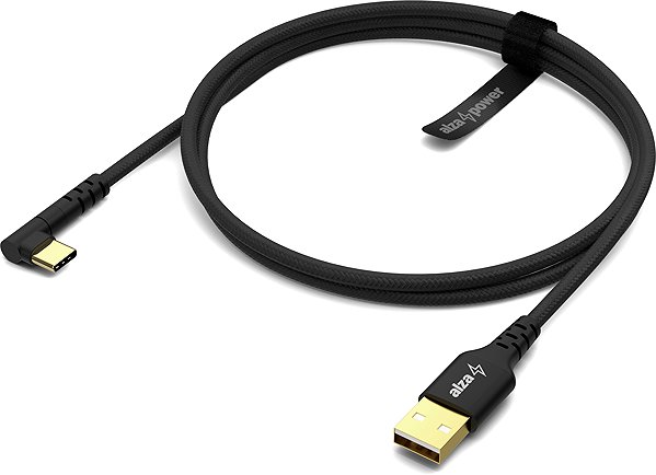 Data Cable AlzaPower 90AluCore USB-A to USB-C 2.0, 1m - black ...