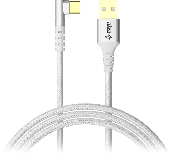 Data Cable AlzaPower 90AluCore USB-A to USB-C 2.0, 1m - silver ...