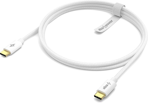 Data Cable AlzaPower CompactCore USB-C to USB-C 2.0, 100W, 1m - white ...