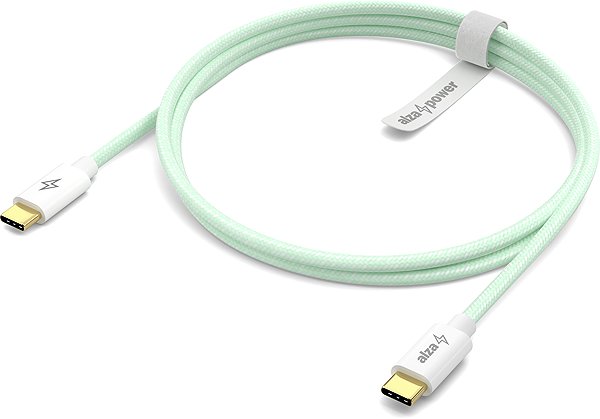 Data Cable AlzaPower CompactCore USB-C to USB-C 2.0, 100W, 1m - light green ...