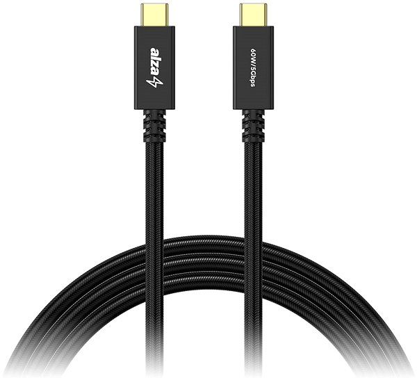 Datenkabel AlzaPower AluCore USB-C / USB-C 3.2 Gen 1 - 3 A - 60 Watt - 0,5 m - schwarz Screen