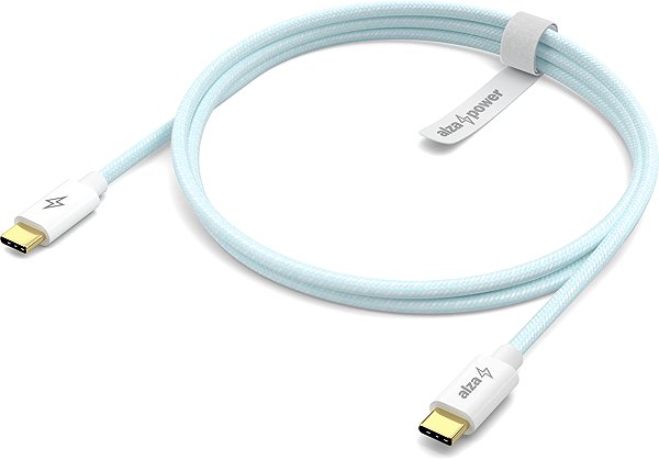 Data Cable AlzaPower CompactCore USB-C to USB-C 2.0, 100W, 2m - light blue ...