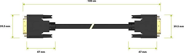Video Cable AlzaPower DVI-D Dual Link 1m Black Technical draft