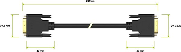 Video Cable AlzaPower DVI-D Dual Link 2m Black Technical draft