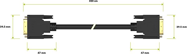 Video Cable AlzaPower DVI-D Dual Link 3m Black Technical draft