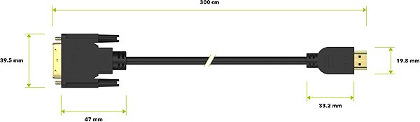Video Cable AlzaPower DVI-D to HDMI Single Link 3m čierny Technical draft