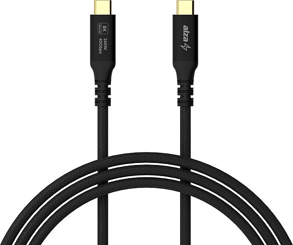 Data Cable AlzaPower AluCore USB-C to USB-C USB4 Gen 3x2 240W 0.5m black ...