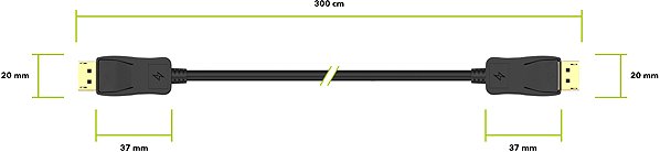 Video Cable AlzaPower DisplayPort (M) to DisplayPort (M) Cable, Shielded, 3m, Black Technical draft
