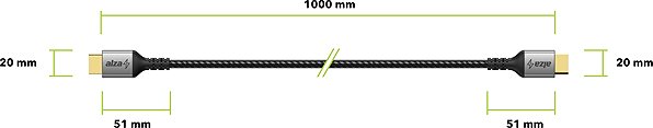 Video Cable AlzaPower AluCore DisplayPort 1.4 8K 1m black ...