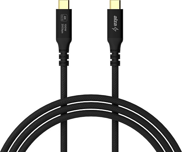 Data Cable AlzaPower AluCore USB-C to USB-C 3.2 Gen 2 100W 20Gbps 0.5m black ...
