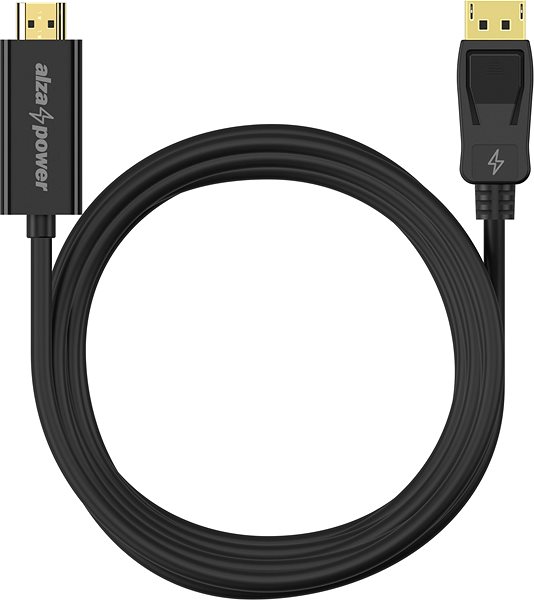 Videokabel AlzaPower Core DisplayPort (M) auf HDMI (M)FullHD 5m - schwarz Screen