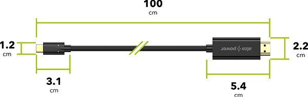 Video kabel AlzaPower Core USB-C na HDMI 4K 1m černý ...