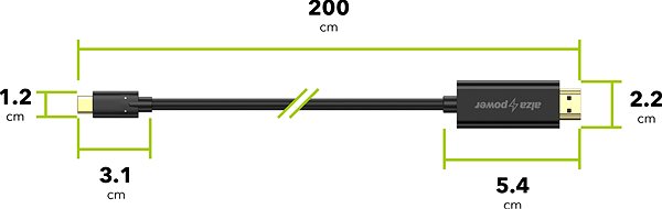 Video kabel AlzaPower Core USB-C na HDMI 4K 2m černý ...