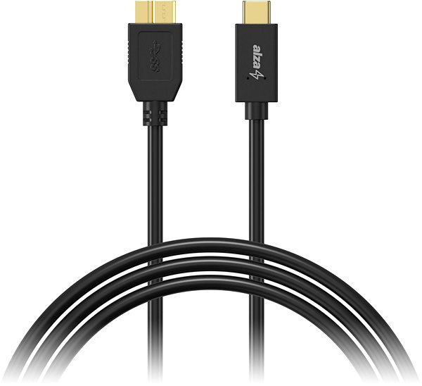 Data Cable AlzaPower USB-C to Micro USB-B 3.2 Gen 1 0.5m black Screen