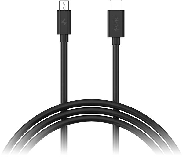 Data Cable AlzaPower Core USB-C to Micro USB 2.0 0.5m black ...
