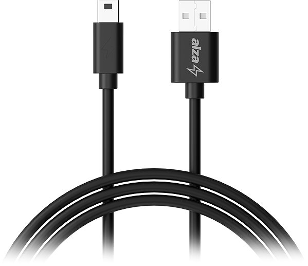 Data Cable AlzaPower Core USB-A (M) to MiniUSB 1m - black ...