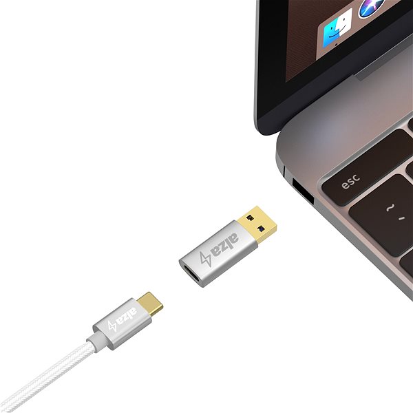 Adapter AlzaPower USB-A (M) to USB-C (F) 3.2 15W 5Gbps Silver Features/technology