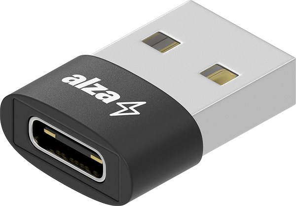 Adapter AlzaPower USB-A (M) to USB-C (F) 2.0 Black Lateral view