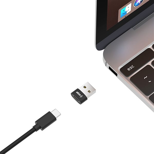Adapter AlzaPower USB-A (M) to USB-C (F) 2.0 Black Features/technology