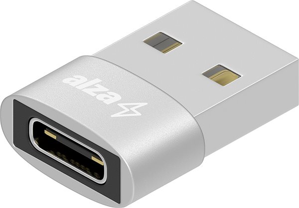 Adapter AlzaPower USB-A (M) to USB-C (F) 2.0 White Lateral view