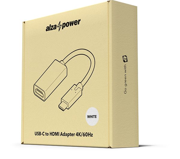 Adapter AlzaPower USB-C (M) to HDMI 2.0 4K 60Hz (F) 0.1m White Packaging/box