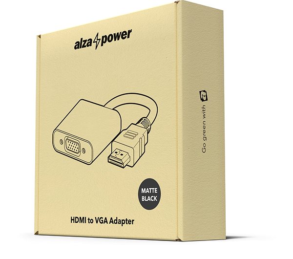 Adapter AlzaPower HDMI (M) to VGA (F) 0.18m Matte Black Packaging/box