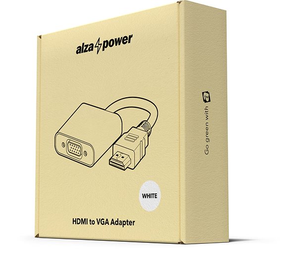 Adapter AlzaPower HDMI (M) to VGA (F) 0.18m, White Packaging/box