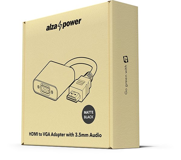 Adapter AlzaPower HDMI (M) to VGA (F) with 3.5mm Jack Black ...