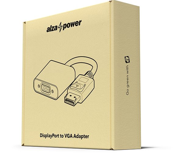Adapter AlzaPower DisplayPort (M) to VGA (F) 0.18m glossy black Packaging/box