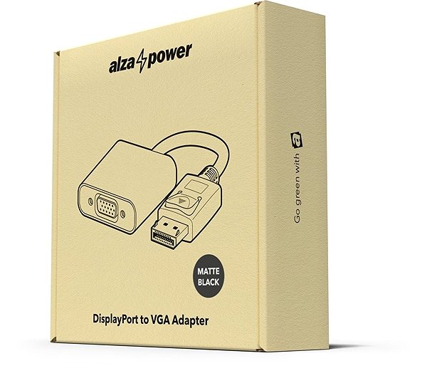 Adapter AlzaPower DisplayPort (M) to VGA (F) 0.18m Matt Black Packaging/box