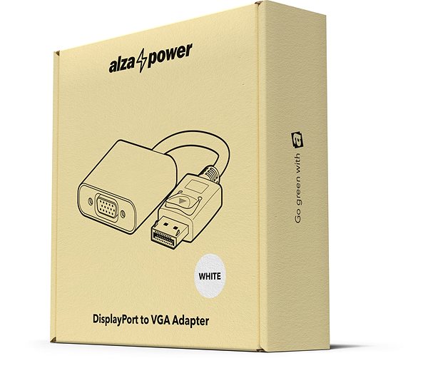 Adapter AlzaPower DisplayPort (M) to VGA (F) 0.18m White Packaging/box